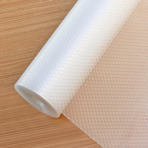 Hersvin Kökslådor, 44,5 cm x 500 cm, skåp, hyllmattor, halkfria, icke-självhäftande, oljesäkra vattentätt EVA-plastskydd, kylskåpshyllor, foder (klar platt prick)