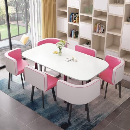 EpuzeR Esstisch mit 6 Stühlen Set for 6, Küchentisch mit Stühlen, Konferenztisch mit Stühlen Set, Meetingtisch, Sitzhöhe 42cm(3)