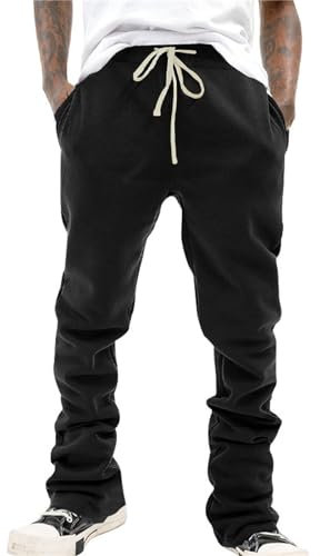 ofeirhz Cargo-Arbeitshose, lockere Passform, Kampfhose, Cargohose für Herren, Outdoor, Camping, Wandern, leichte Trainingshose, leger, schwarz, Businesshose, sportliche Jogginghose, Schwarz , XXL