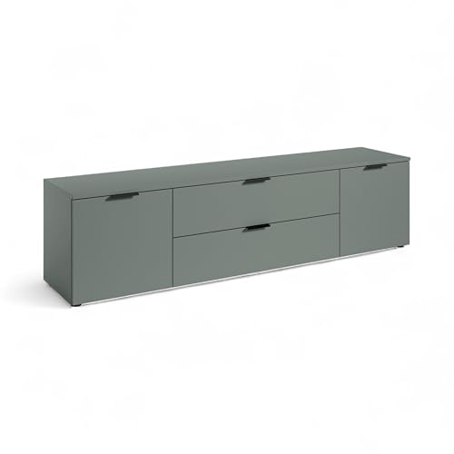 LINZ TV-Lowboard in Salbei - Moderner Fernsehschrank mit Schubladen und viel Stauraum - 180 x 47 x 40 cm (B/H/T)