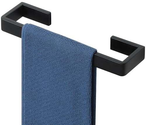 Alise Black Towel Bar, 12 Inch Towel Racks for Bathroom Wall Mounted, SUS304 Stainless Steel Bathroom Towel Holder, Space-Saving Hand Towel Holder, Towel Rail Hanger for Wall, Kitchen