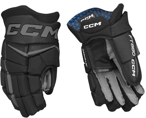 CCM JetSpeed FT880 Senior Guantes de hockey sobre hielo (negro/negro, 33 cm)