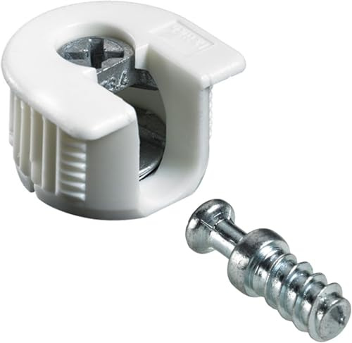 HKB Exzenter Verbindungsbeschlag VB 35/16, weiß, 16 Stück, ø20 mm | Zinkdruckguss / Kunststoff, Hersteller Hettich, Artikel-Nr. 9130274