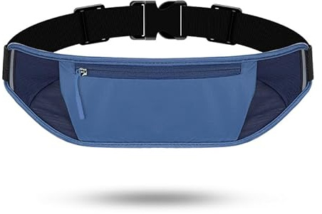 Sport Bauchtasche Damen Gürteltasche Herren Laufgürtel Handy Hüfttasche Leichte Wasserdicht Lauftasche Jogging Handytasche Running Belt Geldgürtel für Joggen Fitness Outdoor Alle Smartphones Blau