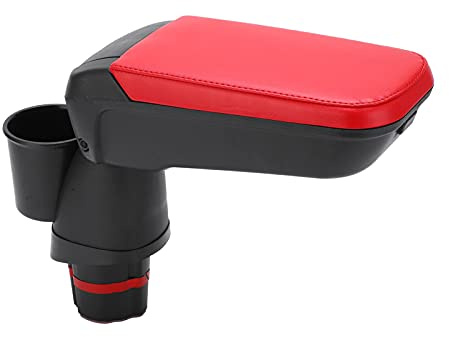 Eminchu Caja de Apoyabrazos de Consola Central, Diseño Elegante Rojo para Apto para Smart Fortwo Forfour 453 15-19 con Portavasos