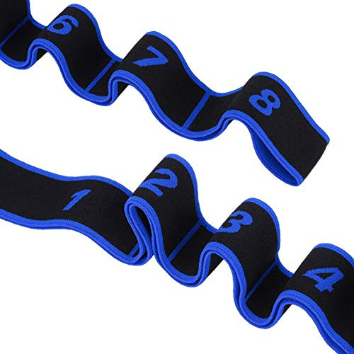 Latin Übungsbänder, Elastischer Stretchgürtel Latin Dance Training Gummiband-Übungsschlaufen Gymnastikbänder 8 Schlaufen für Tanzen Pilates Yoga Ballett Fitnessübungs-Zuggurte