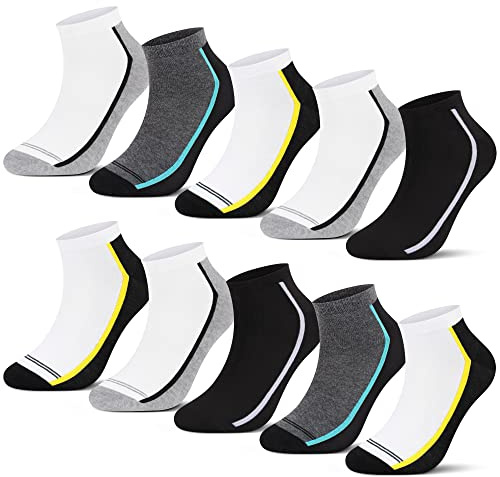 L&K 12 paia Calze da Uomo sportive Sneaker Calzini Cotone comodo multicolore 2123 43-46