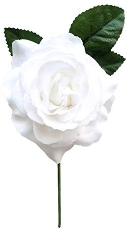 Fiori Fiamminghi Donna Ornamento di Capelli Fiore Artificiale Tipico Fiore Fiamma Fiera di Aprile Siviglia e Fiore per la Rugiada Accessorio Ballo Fenicottero, Ø13cm Bianco
