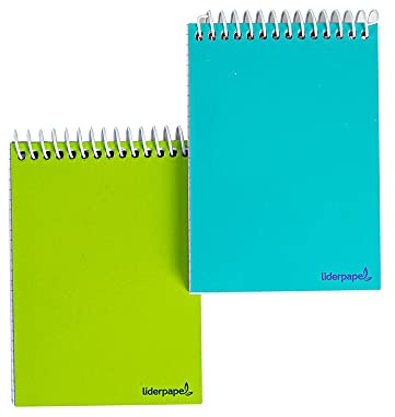 Liderpapel Quaderno spirale tasca ottavo orizzontale smart copertina morbida 80h 60 g quadro 4 mm colori assortiti