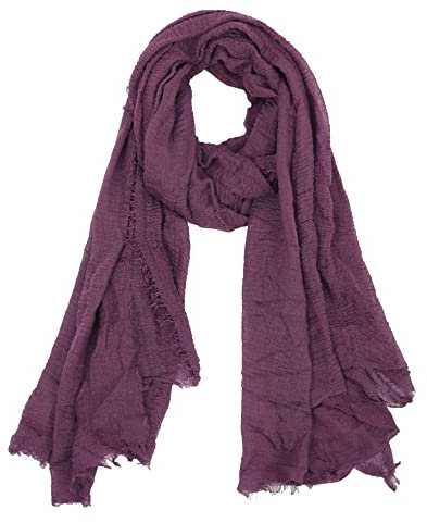 Van Der Rich ® - Schal mit fein gekreppter Oberfläche für Damen und Herren (43-Dunkelfuchsia, One Size)