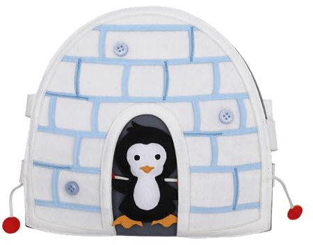 Jolly Designs – Travel Buddy Iglu – Montessori Spielzeug ab 18 Monaten – Motorik & Sensorik fördern – Handgefertigtes Filzbuch – Lernspielzeug für Kleinkinder – Busy Book für Zuhause & unterwegs