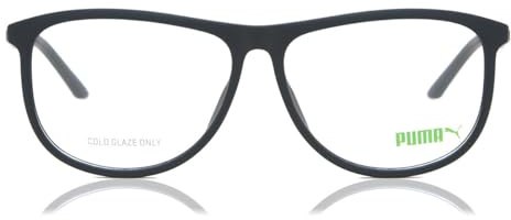 PUMA Brille mit Sehstärke für Unisex optional mit Sonnenbrillentönung oder Blaulichtfilter, Rechteckig/Quadratisch, gefertigt im Spritzgussverfahren (inklusive Brillenetui)