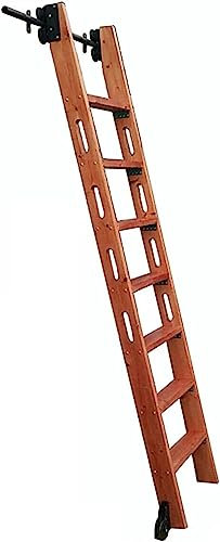 Rollendes Bibliotheksleiter-Hardware-Kit für robuste Gleitschienen | Schiebeleiter-Schienenbausatz | Rollleitern für Bücherregal, Lagerhaus, Barschrank, Set-Zubehör, (ohne Leiter)