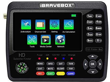 Satellite Signal Finder Meter, Weytoll Satellite Finder V10 Max HD Satellite TV Signal Finder DVB-S/S2/S2X Digital Handheld Signal Meter Satellite Finder H.265 4.3Inch LCD for Adjusting Sat Dish