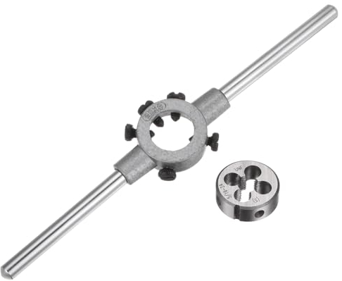 QUARKZMAN Juego de Llave de Mango para Terrajas, Terraja Redonda 5/16-24 UNF y Porta Terrajas de 25mm (Compatible con Terrajas de 5/16 (UNC/UNF) / Métricas M7-M9)