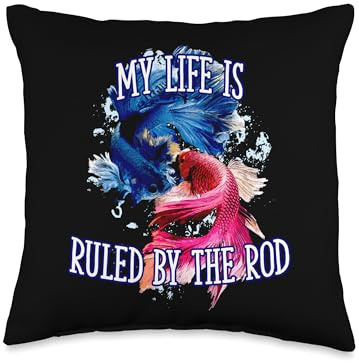 Lofe Ruled by Rod Lifestyle Lakes Habits Lagoon Fishing Throw Pillow