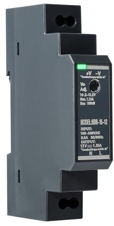 BuyWeek Hutschienen Netzteil 12VDC/15W/1,25A Hutschienen-Netzteil DIN-Rail HDR-15W-12 DIN-Schienen-Transformator AC zu DC für Industrielles Automatisierungs System