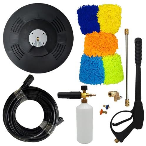 proven part 15 Floor Scrubber, 50' Hose, Pro-Gun Kit & Quick Connect, 1/4 Quick Connect Pivoting Coupler, Nozzle Kit, Foam Lance, (5) Microfiber Car Glove Mitts