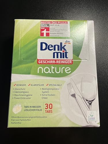 Denkmit Spülmaschinentabs nature, 578 g, 3 Stück, Unparfümiert, Reinigungstabletten, Geschirrspülmittel, Tablette