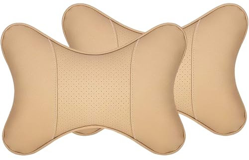 HXCVKXHI 2 Pack Auto Nackenstützkissen für Hyundai Tucson NX4 2022-2024, Abnehmbare Memory-Schaum Kopfkissen für Autositz, Linderung von Nackenschmerzen, B/Beige