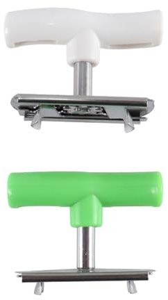 Nicear 2-Pack Manual Can Opener and Jar Opener Set Universal Bottle Cap Remover for 2.5-9.5cm Lids Ergonomic Kitchen Tools with ABS Handle (White and Green)