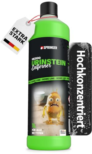 SPRINGER HX3100 Urinsteinentferner 1 L, WC-Reiniger | Made in Germany | Toilettenreiniger für Urinstein & Kalk | gegen Geruch & Ablagerungen | für Urinal & Keramik