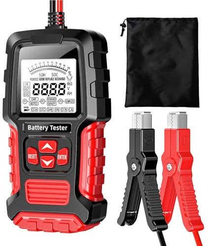 Autobatterie Tester 100-2000 CCA 12V/24V Autobatterietester Batterietester Auto 3Ah-200Ah kfz Ladesystem Test-Scan-Tool Digital Battery Alternator Analyzer FBT-300 für Motorrad PKW-LKW ATV SUV Boot