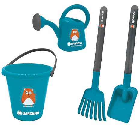 Gardena Gardena - Juego de 4 Piezas de jardín con regadera, Cubo, Pala y rastrillo Gardena Design