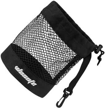 lopituwe Golfbollspåse Nätpåse Lätt nylonnät ger effektiv förvaring Med dragskoförslutning för enkel åtkomst Golfbollspåse Säckpåse Tennis, Svart Medium