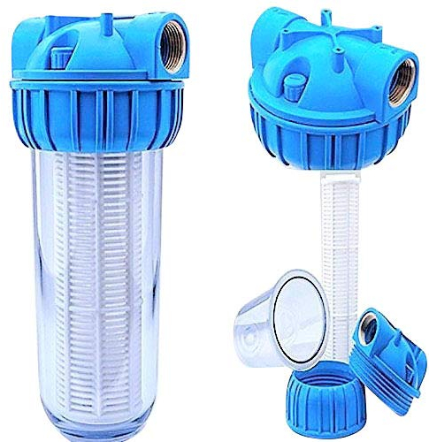 Basal Pumpen Vorfilter – bis 10 Bar Druck – 5000 l/h Durchflussmenge – Universell einsetzbar mit Entlüftungsvorrichtung – Waschbarer Nylongewebe-Filter – Vorfilter Hauswasserwerk