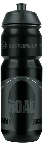 SKS GERMANY ROAD BOTTLE LARGE 750 ml Trinkflasche im coolen Road-Design (Fahrradzubehör für alle gängigen Flaschenhalter, auslaufsicheres Push-Pull Ventil, ergonomische Form, abnehmbarer Deckel)