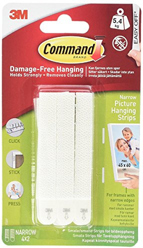 Command Tiras para colgar cuadros estrechas, 4 pares (2)