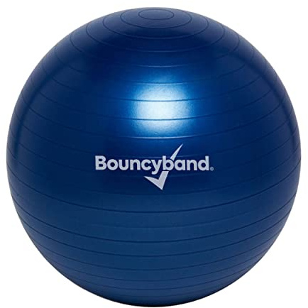 Bouncy Bands Balance Ball - No-Roll Weighted Seat is a Flexible Chair for School, Office or Home (Medium, Dark Blue)