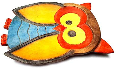1 Schlüsselanhänger Eule groß 30 x 24 cm, Antik-Effekt, für Süßigkeiten und Geld, zum Aufbewahren von Geld, Bar, Restaurant, mit Flügeln