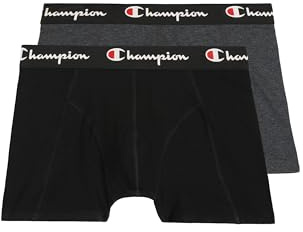 Champion Core x2, Ropa interior de hombres, para Hombre, Negro/Gris (Melange Oscuro), XS