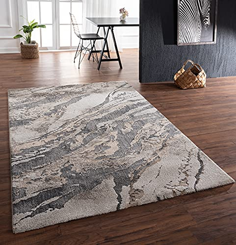Mia's Teppiche Teppiche Mira Wohnzimmerteppich Beige/Grau 120x170 cm Frieze, 28066 795-Beige Grey 120x170