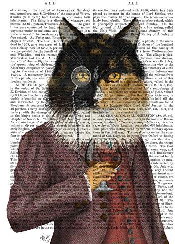 CANVAS-FRAMED-with-AMERICAN-BOX Tortoiseshell Cat and Brandy Glass Fab Funky - Whimsical vertical Art print steampunk silly funky fabulous Floating frame 13_X_11_in