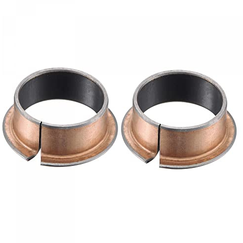 sourcing map Flanged Sleeve Bearings 30mm Bore x 34mm OD x 16mm Length x 42mm Flange Dia x 2mm Flange Thickness Wrapped Oilless Bushings 2pcs