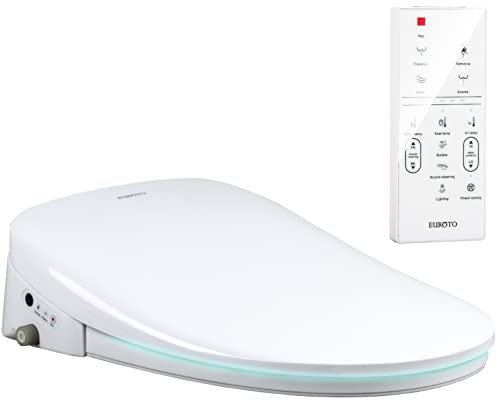 EUROTO Smart Bidet Toilet Seat Unlimited Warm Water LED Night Light Self-Cleaning Nozzle Wireless Remote Luxury Design