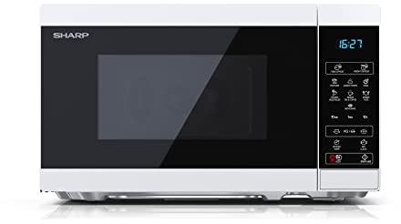 SHARP YC-MS02U-W Compact 20 Litre 800W Digital Microwave, 11 power levels, ECO Mode, defrost function, LED cavity light - White