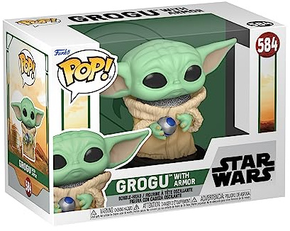 Funko POP! Star Wars: The Book of Boba Fett - Grogu with Armor | Offizieller Fanartikel und Merch - Vinyl Sammelfigur als Regal Deko - Geschenkidee zum Geburtstag für Fans und Sammler