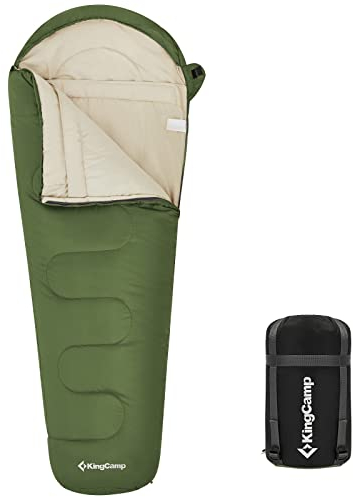 KingCamp Mumienschlafsack, 3-4 Jahreszeiten, Campingschlafsack für Erwachsene und Kinder, Schlafsack für Jungen, Mädchen, Junioren, warm, tragbar, große Kälte, für Camping, Wandern, Outdoor