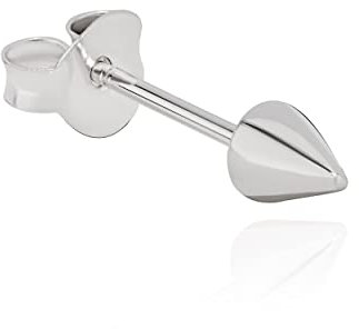 NKlaus Par konformade örhängen 925 silver 4 x 3 mm små gotiska herrörhänge 11138