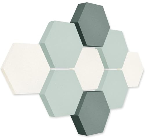 platino24 Akustikpaneele 9 Elemente Edition LOFT 3D I Ø 300mm Akustikplatten Schalldämmung Wand & Decke I Akustikschaum Schall-Absorber aus Basotect 30-70mm mit farbiger Akustikbeschichtung