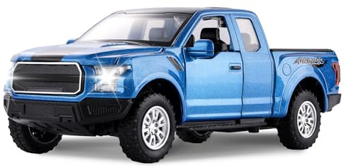 SASBSC Pickup Truck Toys for Boys Age 3-8 Toy Trucks for Boy Ages 4-7 Diecast Metal Model Truck with Light and Sound Pull Back Toy Cars Gifts for 3+ Year Old Kids(Blue)