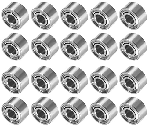 QUARKZMAN 2x5x2.5mm MR52ZZ Lager x 20STK Doppelt geschirmte Miniatur Silber | Chrom Stahl Kugellager für Mikromotor und Büroausrüstung