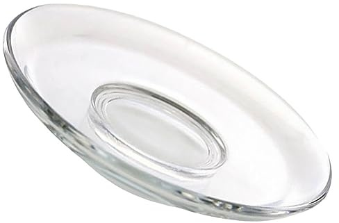 UPKOCH Cup Mat Glass Saucers Clear Coffee Plates Round Cup Saucers 3.3in Glass Snack Plate Tea Saucer Dessert Dish Small Food Serving Tray for Home Party Tea Coaster Coasters