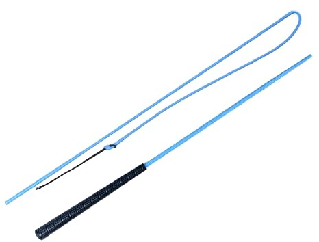 JA Horse JA0036 Touchiergerte Bogenpeitsche Gummigriff, Hellblau, 120 cm