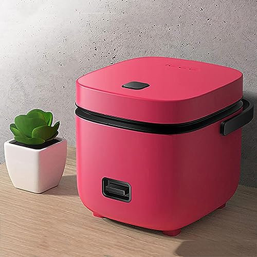 PanHuiWen Electric Rice Cooker Small for 2, Mini Rice Cooker Steamer Korean Micro Rice Cooker 1.2 Litre, Multifunction Cooker For Apartment,Red