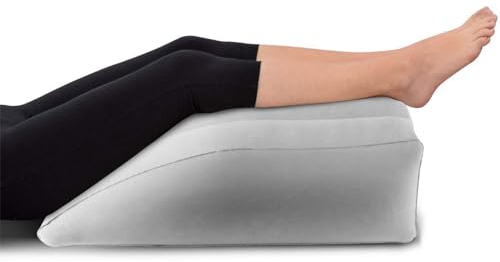 Gowkeey Almohada para Piernas, Cojín Cuña Elevar Piernas Cansadas, Mejora la Circulación, Cojín Piernas Dormir, Cuña Reposapiernas Confort (Gris)